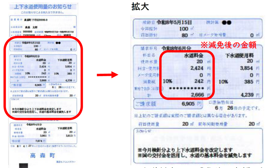 水道料金の基本料金減免について - 長野県高森町